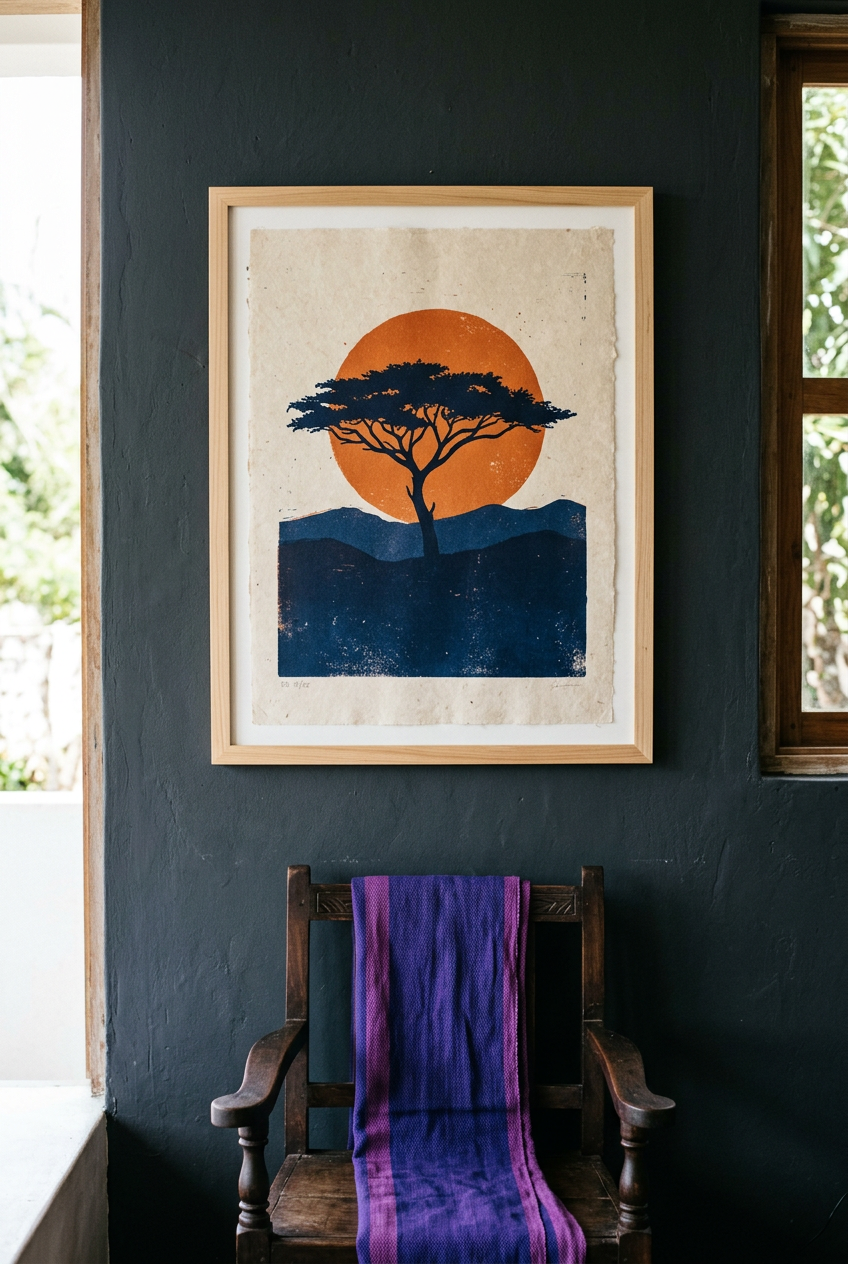 Acacia Sunset, screenprint, prints by Fatma Swaleh