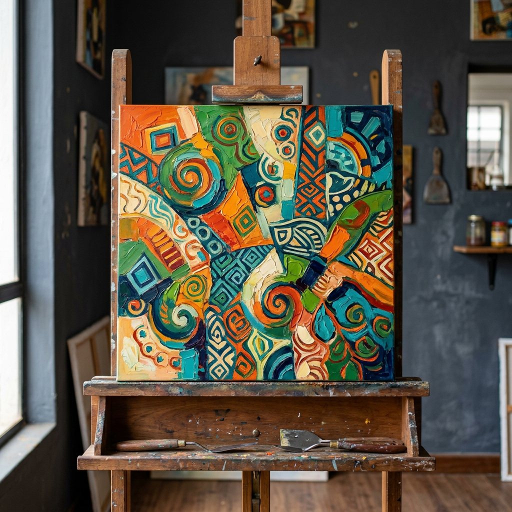 Kitenge Rhythm No. 3, paintings by Kiprono Langat